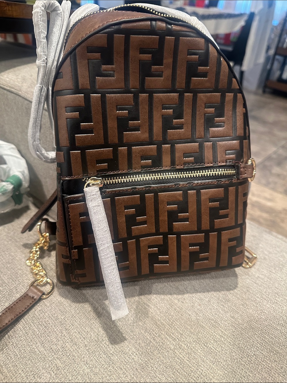 Women’s Brown & Black mini Backpack